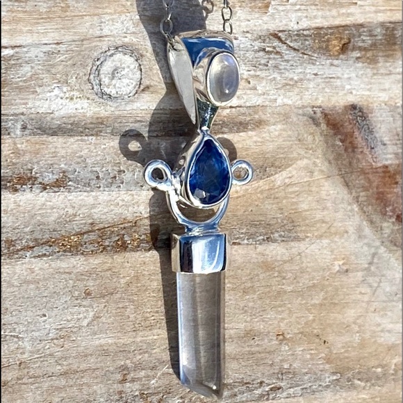 Kyanite & Crystal Quartz Necklace - Picture 8 of 15